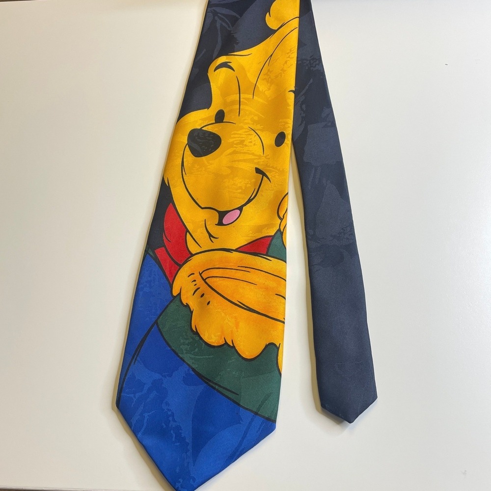 Disney‎ Winnie The Pooh Necktie Mens Vintage Cartoon Book Huney Pot58.5" x 4"
